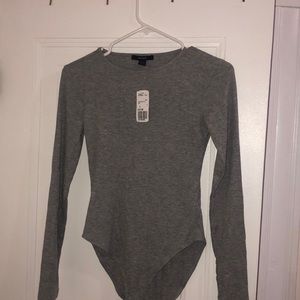 Grey long sleeve bodysuit